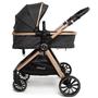 Imagem de Carrinho de Bebê Infanti Romanzo 2 em 1 Berço Passeio Moisés com Bebê Conforto DUO Reclinável Leve Compacto Dobrável Para Viagem 0-15 Kg Preto Bronze