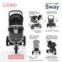 Imagem de Carrinho de Bebê Jogger com Freio Sway Macio Três Rodas 0-15kgs Cinza Litet - Multikids Baby BB372