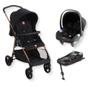 Imagem de Carrinho de bebe lui preto cobre + bebe conforto materna + base isofix - burigotto