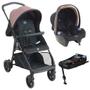 Imagem de Carrinho De Bebê Lui Rose Com Bebê Conforto E Base Isofix