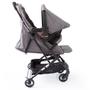 Imagem de Carrinho de Bebê  Passeio Travel System 4 Rodas 0 a 15 Kg  com Bebê Conforto Gama Berço Reclinável Yupi Voyage Cinza Mes