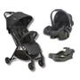 Imagem de Carrinho de bebe road melange preto + bebe conforto cozycot (416) + base- kiddo