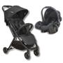 Imagem de Carrinho de bebe road melange preto + bebe conforto - kiddo