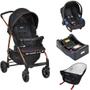 Imagem de Carrinho de Bebê Travel System Burigotto Ecco Preto e Cobre + Base + Ninho