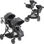 Imagem de Carrinho de Bebê Travel System Para Gêmeos Kiddo Pair Melange Grafite