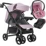 Imagem de Carrinho de Bebe Tutti Baby Nivo com Bebe Conforto Base Rosa