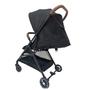 Imagem de Carrinho de Bebê Zurich Preto c/ Couro Marrom - Premium Baby