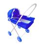 Imagem de Carrinho De Boneca e Bebê Reborn Rosa ou Azul Resistente Brinquedo Infantil Dobrável para Meninas