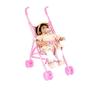 Imagem de Carrinho De Boneca Infantil De Passeio Plástico Rosa 50cm