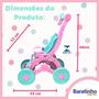 Imagem de Carrinho de Bonecas Infantil Rosa Para Passeio Menina 60cm - Líder Brinquedos