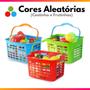 Imagem de Carrinho de Compras Supermercado Com Acessórios Infantil Assento para Boneca Frutas