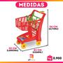 Imagem de Carrinho de Compras Supermercado Com Acessórios Infantil Assento para Boneca Frutas