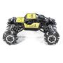 Imagem de Carrinho de Controle Remoto Brinquedo Infantil Recarregável Pick-up 4x4 8 Funções Horizontal Giro 360º Amarelo