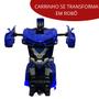 Imagem de Carrinho de controle remoto infantil transforma robo azul