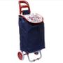 Imagem de Carrinho de feira 'LONDON - CROWN' + sacola de compras de mão - Azul - Trolley-bag marca ADM
