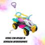 Imagem de Carrinho De Passeio Infantil Menina Quadriciclo Haste Pedal Com Empurrador