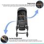 Imagem de Carrinho de Passeio Moisés Bebe Infantil Travel System Criança Até 15Kg Lila + Bebê Conforto + Base