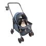 Imagem de Carrinho de passeio pet para cães e gatos até 15kg com porta copo, 2 guias para pet de pequeno porte