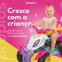 Imagem de Carrinho De Passeio Quadriciclo Infantil Menina Brinquedo Criança Com Empurrador Puxador Chave Coordenação Motora