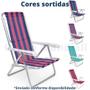 Imagem de Carrinho de Praia + Guarda Sol 2 M + 1 Cadeira Reclinavel 8 Posicoes em Aluminio  Kit 