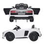 Imagem de Carrinho Elétrico Infantil Motorizado Audi R8 Spyder com Controle Som 12V Branco G31 - Encantum