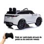 Imagem de Carrinho Elétrico Masculino/Feminino Infantil Land Rover Velar Branco Com Led Luzes MP3 Farol SD Controle Remoto