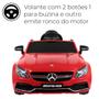 Imagem de Carrinho Elétrico Mercedes 12V Vermelho Infantil Passeio Pedal Ou Controle Remoto Com USB Até 25kg Bel