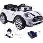 Imagem de Carrinho Eletrico Mini Cooper Conversivel com Controle Remoto 12 V Branco  Bel 