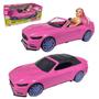 Imagem de Carrinho Flash Girl Rosa Conversível Com Boneca Compatível Com Barbie Lua De Cristal
