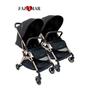 Imagem de Carrinho gemeos zurich Preto/Gold Couro Preto - Premuim Baby