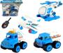 Imagem de Carrinho Helicoptero Monta Desmonta Infantil Kit 4 Unidades