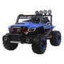 Imagem de Carrinho Jipe Infantil Elétrico Super Cross 4x4 12v com Controle Remoto Bluetooth Azul