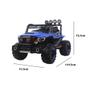 Imagem de Carrinho Jipe Infantil Elétrico Super Cross 4x4 12v com Controle Remoto Bluetooth Azul