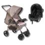 Imagem de Carrinho milano reversivel ii cappuccino rosa + bebe conforto grid preto - galzerano