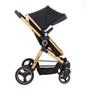Imagem de Carrinho moisés ivi preto e dourado com bebê conforto grid galzerano