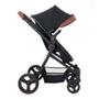 Imagem de Carrinho moisés ivy preto e caramelho com bebê conforto grid galzerano