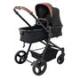 Imagem de Carrinho moisés ivy preto e caramelho com bebê conforto grid galzerano