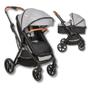 Imagem de Carrinho nomad melange grafite + bebe conforto casulo (415npp) + base isofix - kiddo