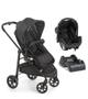 Imagem de Carrinho Olympus New black com bebe conforto Grid BL  e Base Galzerano 