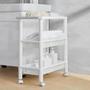 Imagem de Carrinho organizador 3 prateleiras rack multiuso varanda banheiro brinquedos quarto estante branco