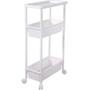 Imagem de Carrinho organizador 3 prateleiras rack multiuso varanda banheiro brinquedos quarto estante branco