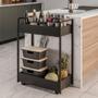 Imagem de Carrinho Organizador Fruteira 2 Prateleiras Industrial Sara Z34 Preto/Preto - Mpozenato