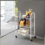 Imagem de Carrinho organizador multiuso em metal com 3 prateleiras para banheiro lavanderia cozinha 