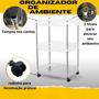 Imagem de Carrinho Organizador Tripo com Rodizio Rodinhas Bandejas Mesa Auxiliar
