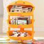 Imagem de Carrinho organzador de brinquedos infantil estante 3 compartimento portatil pintinho amarelo