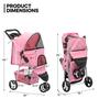 Imagem de Carrinho para Pets MoniBloom - Dobrável, 3 Rodas e com Porta-Objetos