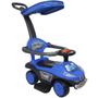 Imagem de Carrinho Passeio Infantil Criança 4 em 1 Haste Empurrador Capota Quadriciclo Azul Brinqway BW-060AZ