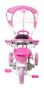 Imagem de Carrinho Passeio Triciclo Infantil Com Empurrador e Cobertura Rosa