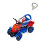 Imagem de Carrinho Quadriciclo De Passeio Grande Com Proteção 2 Em 1 Para Criança Spider Infantil Empurrador Pedal 
