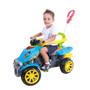 Imagem de Carrinho Quadriciclo De Passeio Infantil Empurrador Pedal Criança Colorido Menina Menino - MARAL